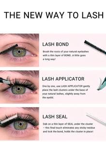 200pcs Deluxe False Eyelash Extension Kit - 10/30/40/50D Natural Individual Wispy Cat Eye Lashes & Doll Cluster Eyelashes, C/D Curl Mixed, 12-16mm Length, Extremely Thick & Voluminous Lash Set
