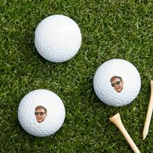 Balles de golf personnalisées blanches avec photo, matériau en caoutchouc, construction 2 pièces, 3/6 pièces, cadeau sportif unique, haute rotation et distance, adultes, convient pour la Saint-Valentin, la Fête des Mères, Noël, la Fête des Pères, le 1er avril