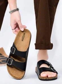 Męskie wygodne, modne, swobodne, lekkie i modne kapcie domowe na lato - Czarne - Zobacz 2