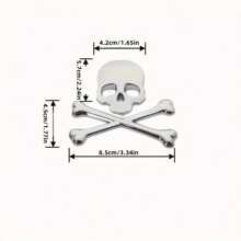 1pc 3D Metal Skull Head Car Emblem Sticker, Car & Motorcycle Decal Badge Label, Car Body Decoration Sticker, Suitable For Cars And Motorcycles