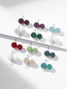 1 Pair 925 Sterling Silver Crystal Ball Stud Earrings, Birthstone Earrings, Low Allergy Gemstone Earrings, Suitable For Daily Wear - Birthstones - View 1