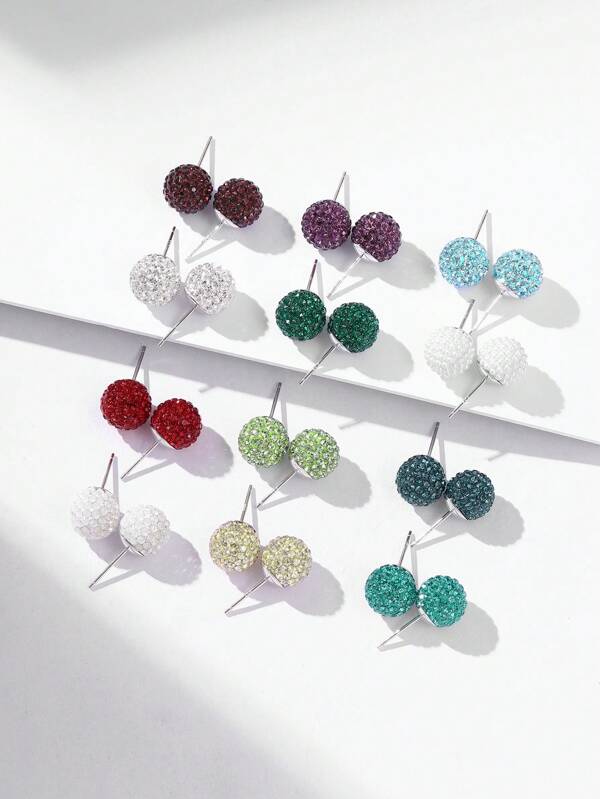 1 Coppia di Orecchini a Perno in Argento Sterling 925 con Cristallo, Orecchini con Pietre Preziose, Orecchini Ipoallergenici in Gemme, Adatti per Uso Quotidiano