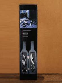 5 Pieces Premium Red Wine Opener Set, Includes Red Wine Bottle Model Storage Box, One-Stop Solution, Luxury Elegant Style, Home Decor, Holiday Gift, Cup Accessory, Friends Gift, Family Gift, Party Gift, For Outdoor, Camping - Multicolor - View 8