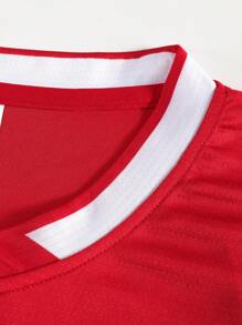 Maglia da calcio unisex personalizzabile con motivi, logo, nome, numero, realizzata in tessuto traspirante e ad asciugatura rapida, adatta per calcio, pallavolo, badminton, allenamento, in stile primavera/estate, elegante, alla moda, hipster, casual, minimalista, personalizzata, unica, ideale come regalo per lui, ragazzo, famiglia e amici per compleanni, vacanze, scuola/competizioni, sport/arrampicata