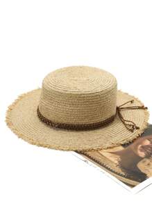 LEAJOURNO. 1PC Spring/Summer Women's New Solid Color Korean VersionBritish-Inspired Top Hat, Outdoor Travel, Beach Sunscreen Hat, Sun Hat