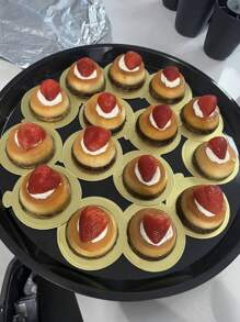 100 件迷你金色圆形硬纸慕斯蛋糕底座，纸杯蛋糕纸板蛋糕板，婚礼生日派对甜点展示托盘