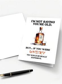 1 pieza Tarjeta de cumpleaños divertida para papá, esposo, hijo, novio - Tarjeta de cumpleaños única para hombre, personalizada, en inglés, para celebrar el 10º, 20º, 30º, 40º, 50º, 60º, 70º u 80º cumpleaños