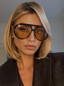 1pc Women's Big Frame Fashion Glasses, European & American Style Fashion Glasses, Outdoor Traveling & Street Style Accessories Fashion Glasses For Women Shades For Ladies Eyeglasses Fall Winter Outfits Beach Accessories Vintage Y2k Basics Business Casual Gifts For Summer Beach Vacation,Outdoor,Travel