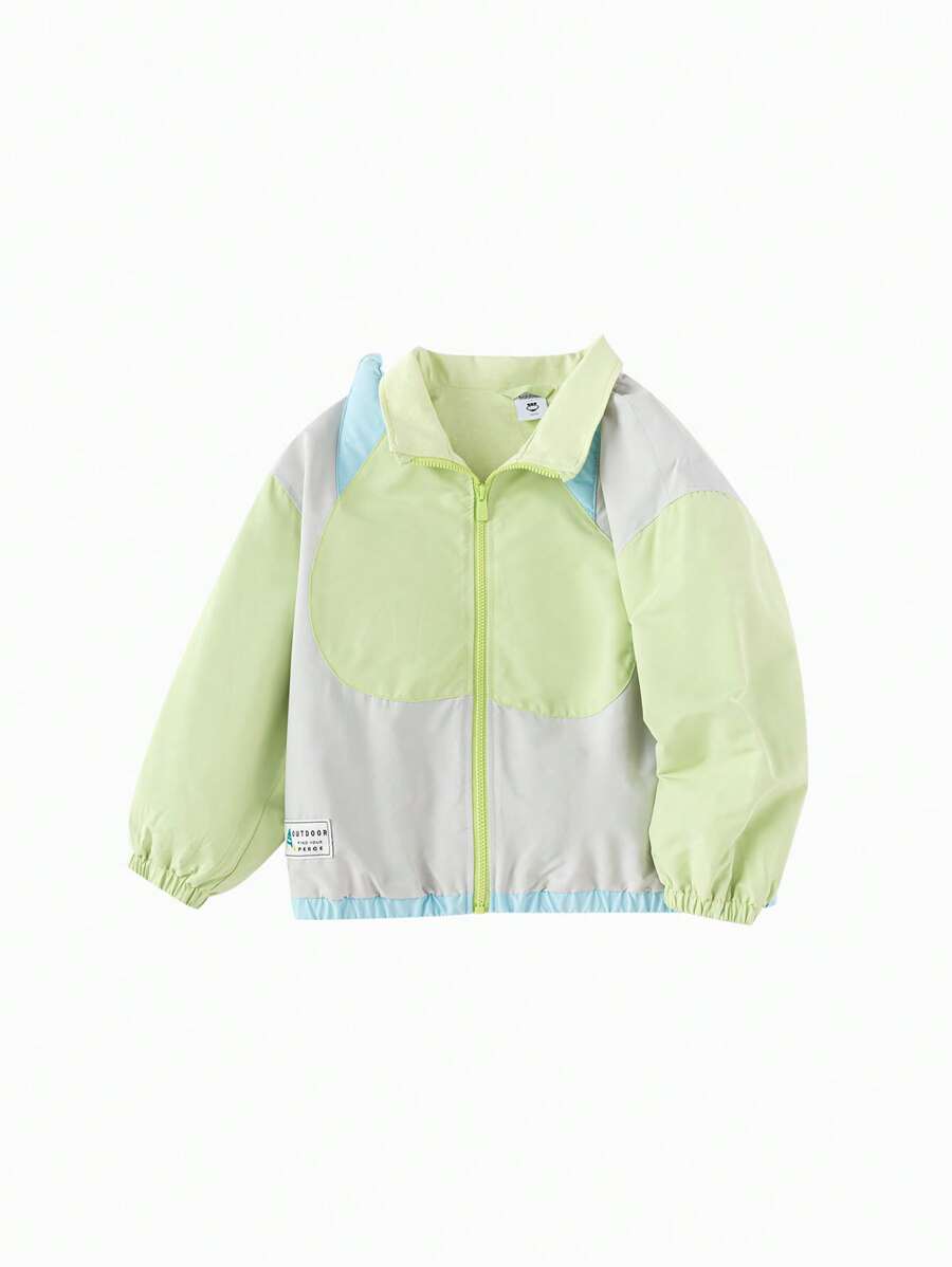 Balabala Chaqueta de bloques de color para niños, elegante ropa de abrigo de primavera para niños