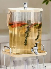 1 pièce Distributeur de boissons en PC robuste avec robinet - Distributeur de boissons transparent résistant à la chaleur pour les fêtes, les mariages et les boissons d'été, groupe d'âge idéal de 14 ans et plus pour une utilisation domestique et en cuisine, cadeau parfait, seau à glaçons/seau rafraîchisseur de boissons, décoration de fête, anniversaire, pour l'extérieur, le camping