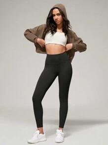 ODODOS ODCLOUD Buttery Soft Lounge Yoga Leggings For Women 7/8 Length 25" High Waist Yoga Pants - 黑色 - 查看 3