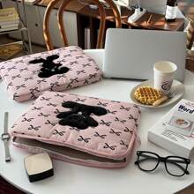 1 件韩版 Ins 风格蝴蝶结可爱小黑熊小兔子平板电脑包 11/13 英寸笔记本电脑内包，防震防摔 - 彩色 - 查看 10