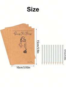 60 piezas - Juegos de ducha nupcial "El vestido" para invitados que incluyen tarjetas de juegos de ducha de boda y lápices solubles en agua. Decoraciones de boda divertidas, suministros para fiestas, ideas de juegos para fiestas de San Valentín y celebraciones festivas