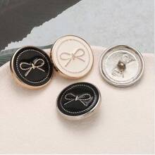 10 Peças Botões de Metal de Alta Qualidade com Laço, Botões Decorativos Versáteis para Jaquetas, Blusas, Vestidos, Suéteres de Mulheres, Aprimorando o Estilo Geral da Roupa com Detalhes Requintados