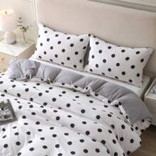 一套家居數位3D印花床上用品三件套兩件套-現代風雙面3D被套枕套家紡-愛心波點，黑白灰色--大氣經典-輕奢四季款-家居通用--臥室床品-高檔-高級感-多色多款多尺寸 -兩件套（1被套+1枕套）135*200cm -2cm5 -三件組（1被套+2枕頭套）200*200cm -三件組（1被套+2枕頭套）220*240cm -三件組（1被套+2枕頭套）265*230cm - 1# - 查看 3