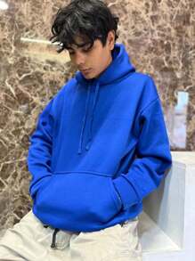 sudadera lisa caballero - Azul - Ver 3