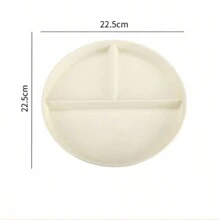 1/2/4pcs Divided Portion Control Plates, Compartment Plates For Portion Control, 3 Compartment Plastic Dinner Plates, Microwave & Dishwasher Friendly, Suitable For Weight Management, Happy