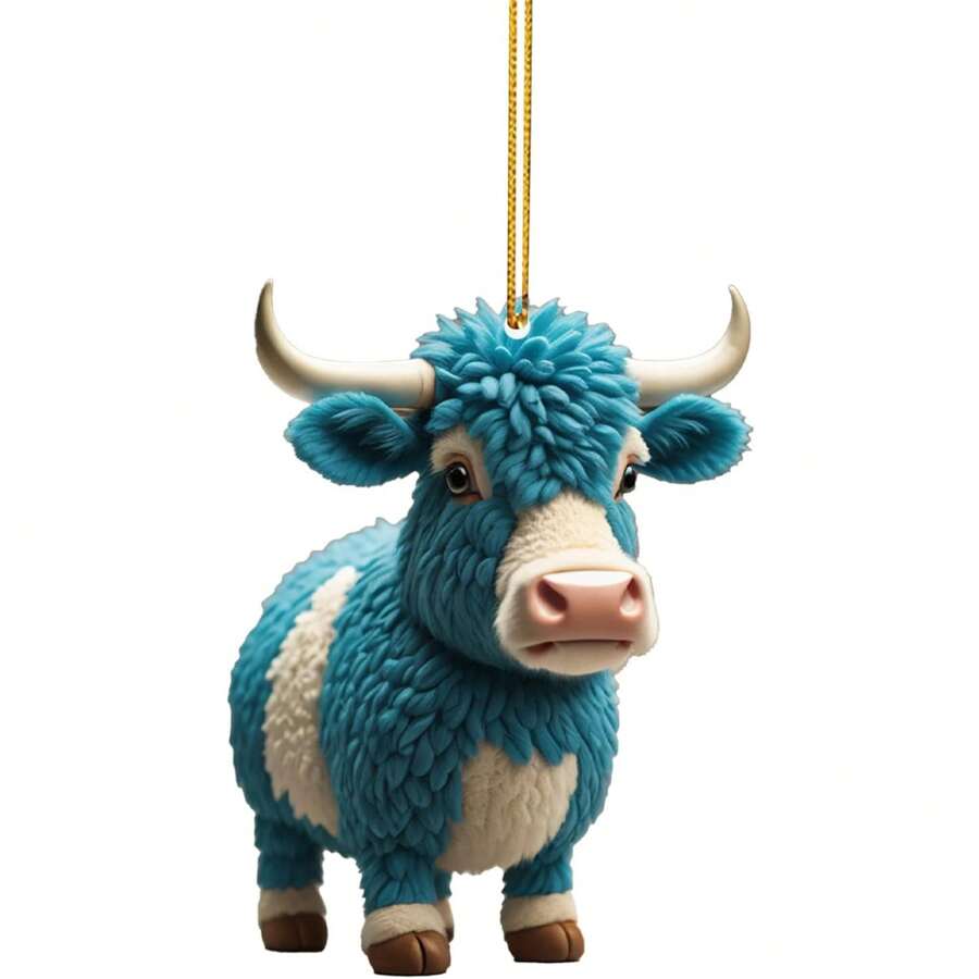Christmas Cow Ornaments Hanging Cow Decorations Cute Christmas Tree Ornaments For Home Office Party - Style 10 - View 1