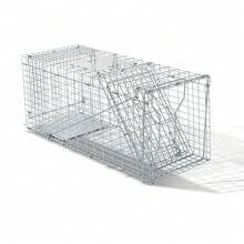 32" Live Animal Cage Trap, Heavy Duty Folding Raccoon Trap, Humane Cat Trap With Handle For Rabbits, Stray Cats, Squirrels, Raccoons, Skunk, Mole, Groundhogs And Opossums
