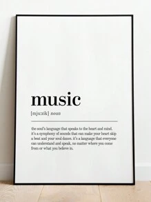 1件装裱帆布墙画，音乐定义可打印艺术品，音乐语录数字艺术，音乐可打印语录，音乐定义，音乐爱好者，文字海报，墙面艺术礼物，生日毕业 - 彩色 - 查看 10