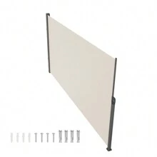 KFFKFF Retractable Side Awning Outdoor Privacy Screen Dimensions Include 79''x 236'' 71''x 138'' 79''x 118'' 79''x 236'' 71''x 118'' 63''x 118'' 71' 'x 138'' 79''x 118'' 180g Polyester Water-Proof Retractable Patio Screen UV 30+ Room Divider Wind Screen For Patio Backyard Balcony Beige Or Gray