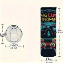 Custom Name 1pc 20oz Add Your Own Text Gamer Themed Stainless Steel Tumbler - Vacuum Insulated Cup With Striking Cartoon Prints