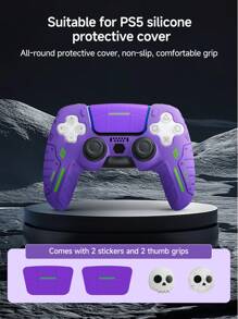 1 个黑色/紫色/粉色硅胶保护壳兼容 控制器，防滑、防汗、防尘、防刮，拇指握把盖兼容 控制器，游戏控制器配件，为玩家带来更好的游戏体验