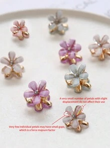 6pcs Pink Crystal-Like Flower Shaped Hair Clip For Women, Side Clip Bangs Hairgrip Hairpins Hair Accessories Boho Valentine's Day Valentines Hair Claws Claw Clips Hair Clips Hair Jaw Clip Hair Clamps Hair Clutch Hair Catcher Clip