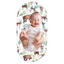 2PCS/Set Stretchy Ultra Soft Baby Bassinet Sheets Jersey Fitted Bassinet Sheet Set Jersey Knit Bassinet Mattress Sheets Universal Fit For Rectangle Round Oval Mattress - Multicolor - View 8