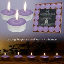 Deco Express Tealight Candles Multipack 25 Burning Time 4 Hours Tea Lights - Purple - View 5