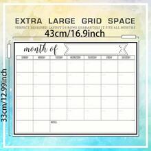 1 Magnetic Fridge Calendar - Strong Magnetic Backing, Smooth Dry Erase Surface, Practical Calendar, Whiteboard - Great For Self-Disciplined Planning - Great For Kitchen Organization, Meal Planning, Family Planning, Reminders And Fridge Notes