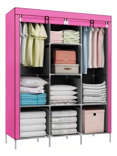 DecoTeam Guarda Roupa Dobrável Organizador De Roupas Decoteam Rosa
