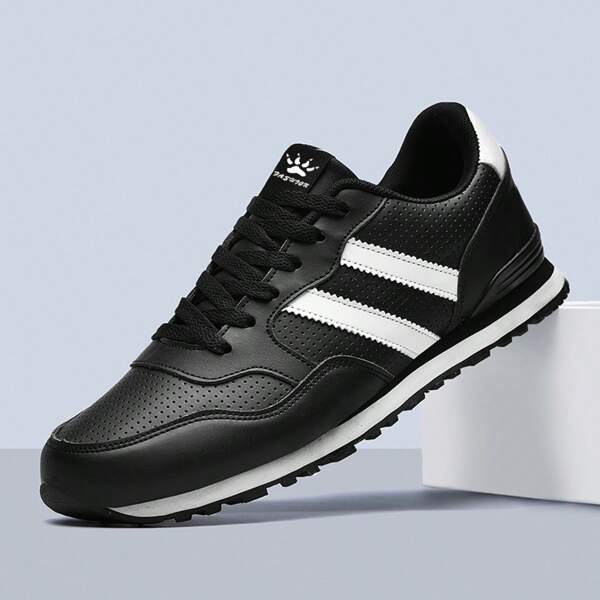 Zapatos casuales de slip-on para hombres, zapatos de gimnasia, zapatillas deportivas de bajo perfil, de color negro, con suela antideslizante y transpirable, de estilo formal y sencillo, zapatillas de entrenamiento de unicolor con suela de goma de bajo perfil.