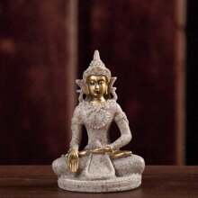 1pc Resin Buddha Figurine, Home Decor Accessory Small Buddha Statue For Foyer Gifts Birthday Graduation