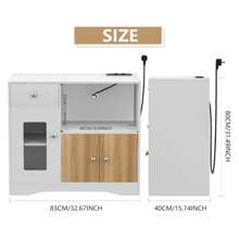 Aparador de Cocina con Enchufe para Microondas Mueble de Cocina con cajones Mueble de Almacenamiento para Comedor Cocina Salón 83 x 40 x 80 cm