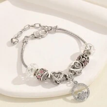 时尚心形和雪花吊坠优雅手链多功能珠宝配饰 - 彩色 - 查看 7