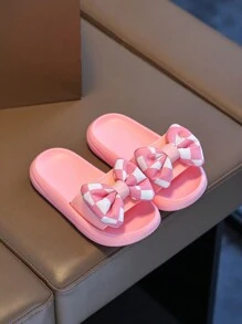 Children's Summer Sandals Slippers, Bowknot Decor, Cute Girl Style, Indoor & Outdoor Wear