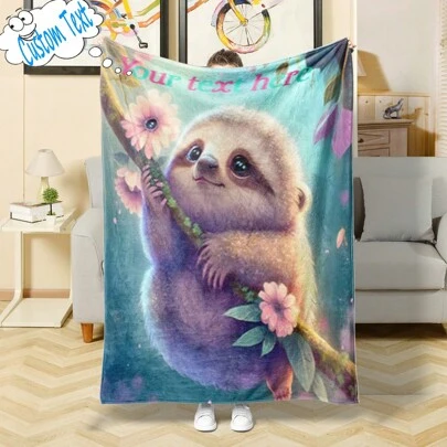 There Are Multiple Sizes To Choose From, One Independent Vacuum Package Featuring A Cute And Adorable Sloth Pattern, Paired With Flannel Blankets, Love, Custom Couples, Personal Art Or Custom Text And Names. It Is The Perfect Gift To Create A Festive Atmosphere And Style