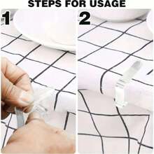 6/12/24/30/36/48 Stück durchsichtige Tischdeckenklammern, rutschfeste Plastik Tischdeckenhalter, Heim- und Esszimmer Eckhalter, klare Tuchgreifer, Camping-Zubehör für Familien Outdoor-Restaurants