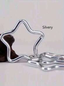 4 Peças Mosquetão de Estrela de Alumínio, Chaveiro de Gancho de Mola Criativo, Acessórios para Camping e Caminhada ao Ar Livre - Multicolorido - Visão 6