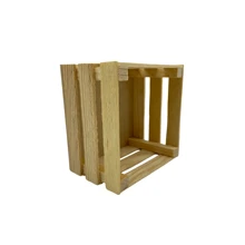 12 Caja Huacal de Madera Natural 12x12 cm - Perfecto para Regalos o Decoración - Camel - Ver 2