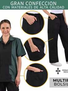 Uniforme Limpieza Resistente Mod Nuevo, Variedad De Tallas - Verde Oscuro - Ver 2