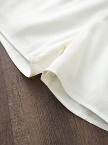 Set casual da 2 pezzi per ragazza, composto da canotta e pantaloncini per l'estate - Beige - Visualizzare 8