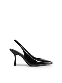 Women's Pointed Toe Slingback Stiletto Heel Pumps Slip-On Closed Toe Dress Bridal Elegant Wedding Sexy Party Shoes - 黑色 - 查看 6