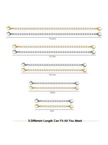 5pcs/Set Adjustable Chain, 5 Lengths, DIY Jewelry Making Accessories For Bracelet, Necklace, Unisex
