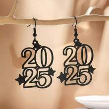 1 Set 2025 Font Design Earrings, Suitable For Daily Wear - Multicolor - View 2