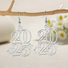 1 Set 2025 Font Design Earrings, Suitable For Daily Wear - Multicolor - View 3