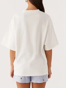 Women's Summer Casual Tops Short Sleeve Round Neck Seafood Print Loose Fit T-Shirt