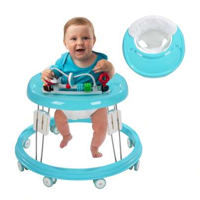Adjustable Baby Walker, Walkers For Baby With Universal Wheels, Height Adjustable, Folding & Compact Walker For Girls Boys 6-15 Months