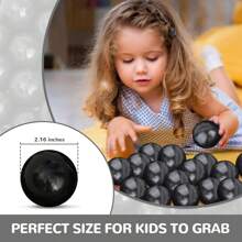 100 Ball Pit Balls For Toddlers, Phthalate Free Plastic Balls, Crush Proof 2.16" Colorful Balls For Ball Pit Play Toys For Kids With Storage Bag